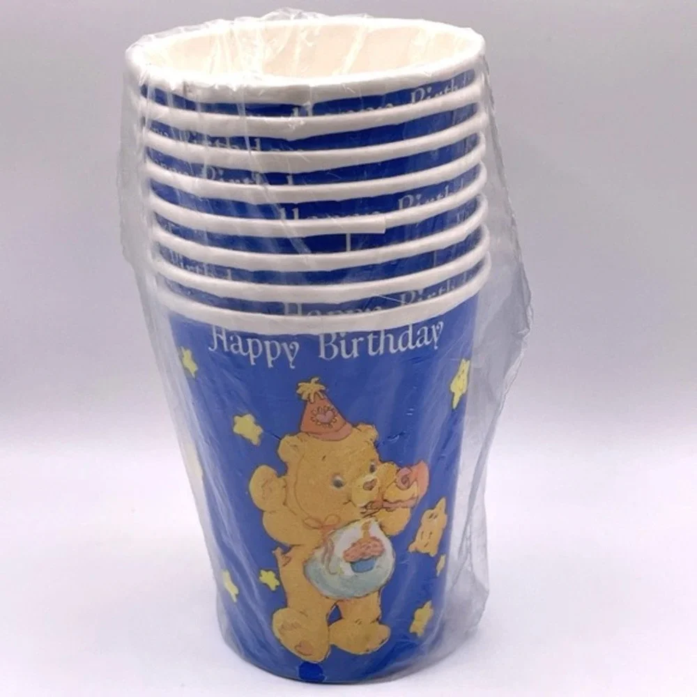 Vintage Care Bears Paper Party Cups 8 Count 9 fl‎ oz American Greetings